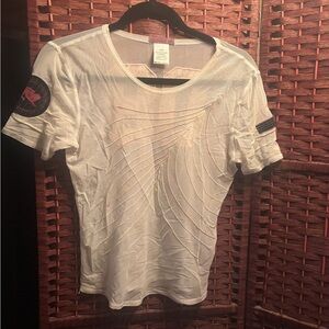 Parasuco White Sheer Short Sleeve Top